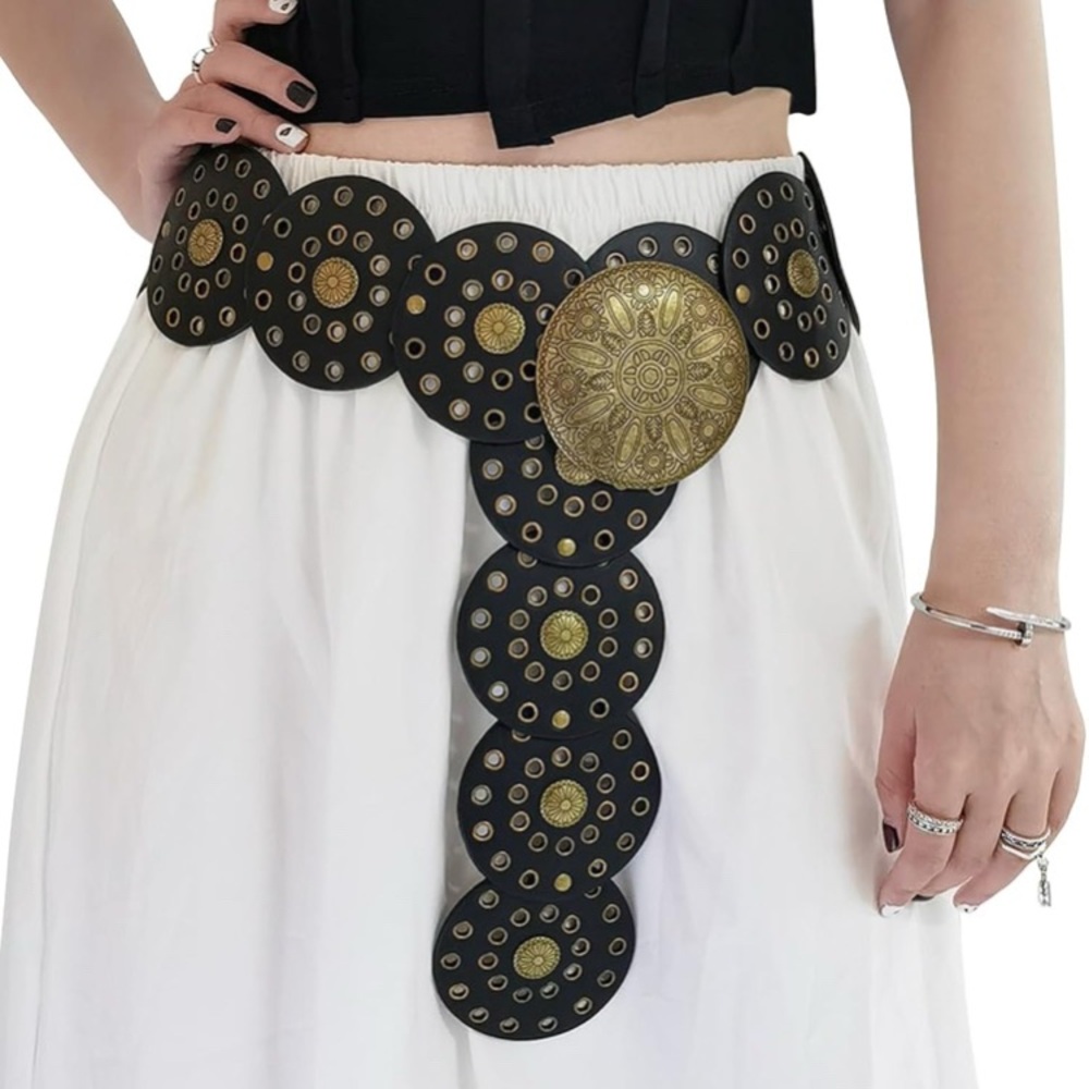 Black and Gold Western Style Belt